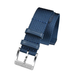 San Martin Watch Band One Piece 20mm Nylon Strap Solid 316L Stainless Steel Logo Pin Buckle Leather Loop Retro Military SN01052026
