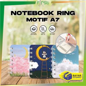 FH-A58 Buku Catatan Kartun Memo Kecil A7 80 Lembar / Buku Kecil Notebook Ring Motif Notepad