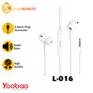 Yoobao L-O16 HD Sound Earbuds with 3.5mm Wired Control and Super Bass