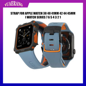 VUAERANG Wristband Compatible for Apple Watch 1/2/3/4/5/6/7/SE UAG Meteorite Silicone Two-Color Strap for i Watch 38 40 41mm 42 44 45mm Watch Strap