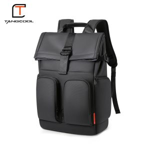 TANGCOOL Waterproof Roll Top Backpack 0.85kg Lightweight 15.6 Notebook Bag Men Travel Business School Large Capacity Backpack for Men