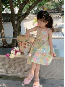 LS Show Girls Floral Dress Sleeves Dress Cotton Dress Childrens Dress Age 3-10-year-old 90-150CM
