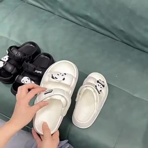 [Free Shipping] WomenS Sandals Trendy And Fashionable For Outdoor Wear In Summer Cartoon Cute Cat Design Thick-Soled Dual-Use Beach Sandals