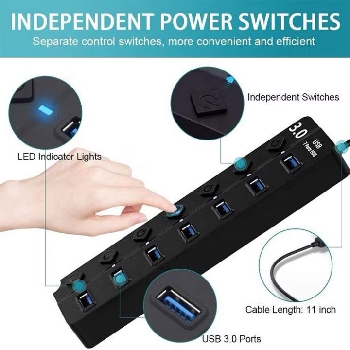 Usb%203.0%20Hub%20Super%20High%20Speed%20Multi%20Usb%20Hub%204%20Port%20/%207%20Port%20Expander%20For%20PC%20Computer%20Accessories%20Laptop%20-%20Image%207