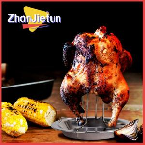 zhanjietun Rang Nướng Đứng Gà Rang Nướng Giá Nhà Bếp Ngoài Trời BBQ Công Cụ Thép Carbon Không Dính Nướng Gà Tấm