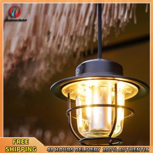 Winnereco LED Camping Lantern Vintage 200LM Atmosphere Lamp Stepless Dimming Type-C USB Rechargeable for Hiking Fishing Emergency