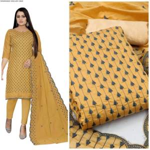 (READY STOCK)Punjabi suit material unstitch firkde148