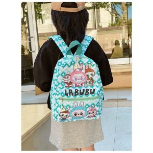 [Hàng mới 2025] Balo mầm non Labubu mới dễ thương hoạt hình Anime sức chứa lớn vải Oxford cặp đi học thoải mái quà tặng
