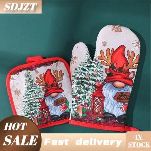 SDJZT Giáng sinh lò găng tay Santa Claus Snowman chuông mô hình cách điện găng tay trang trí món quà trang trí nhà bếp Giáng sinh trang trí