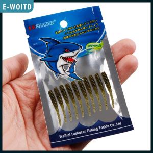 E-WOITD 10pcs 35mm 0.3g Lua Root Fishing Soft Bait Threaded Soft Bait Mini Soft Worm Straight Tail Lua Fake Bait