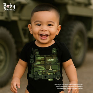 Baby Onesies PH Superhero Baby Costume Onesie – Camouflage Vest Print Monthly Milestone Outfit