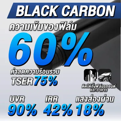 ฟิล์มกรองแสง ฟิล์มคาร์บอน Black Carbon สำหรับ รถยนต์ อาคาร บ้าน (ราคา/เมตร)