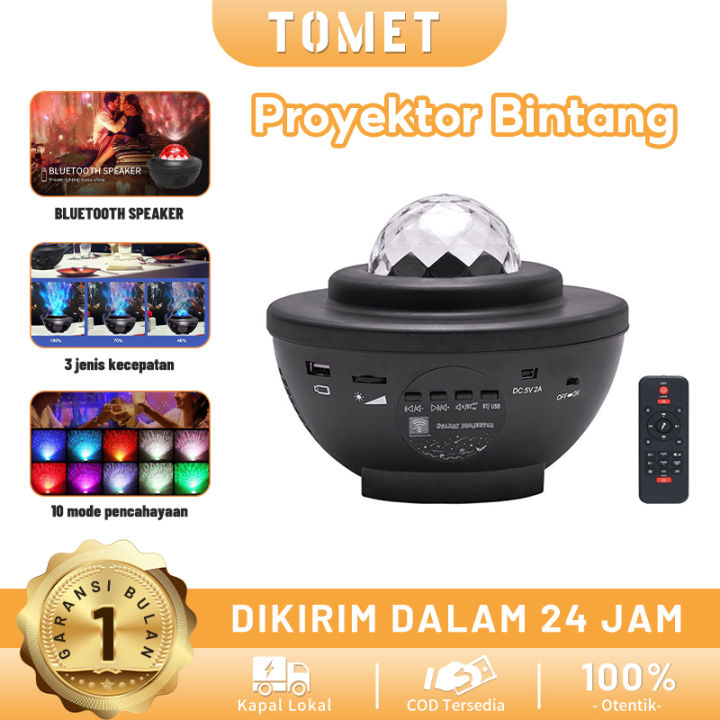TOMET Lampu Proyektor Dengan Speaker Star Projector Bluetooth