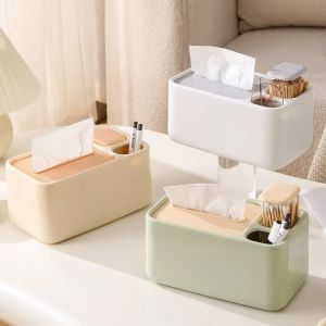 CUBBY Push Type Remote Control Tissue Box Multi-functional Plastic Napkin Dispenser Simple Style with Bracket Storage Box For Kitchen