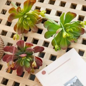 OKDEALS01 Real Touch Artificial Succulent Plant Fleshy Lifelike Fake Cactus Green Plant Realistic Simulation Bonsai Plant Home Office Decor