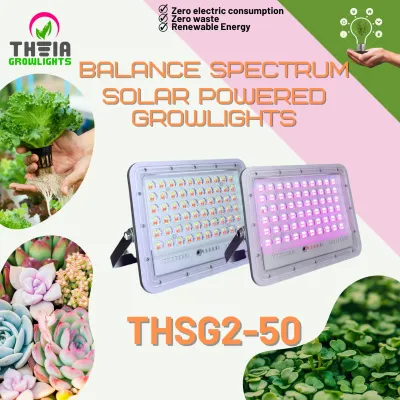 THEIA Solar Grow light 50 Watts-Eco-Friendly Solar Powered Grow Light/Full Spectrum Energy