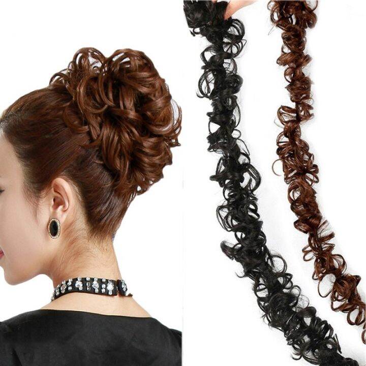 Synthetic Short Curly Chignon Hair Bun Elastic Rubber Band