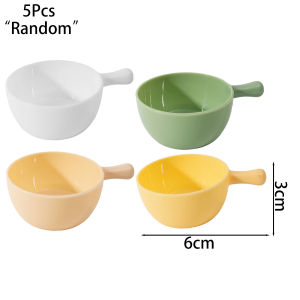 YESPERY 5Pcs Mini Sauce Cup With Handle Sushi Soy Sauce Vinegar Tray Seasoning Plate Condiment Container Home Bowl Kitchen Supplies