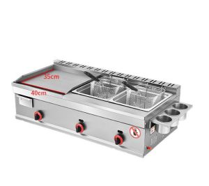JD JINDIN 40 Type Burger Griddle and Deep Fryer 16L Heavy Duty Burger Griddle Gas Type Burger Griddle For Business Burger Griddle With Stove Griddle Stainless steel Griddle For Burger