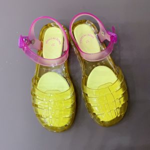 [Free Shipping] WomenS Summer New Trendy Jelly Sandals With Transparent Soft Sole And Hollow Design Beach Flat Sandals For Mothers