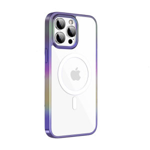 Ốp lưng từ tình viền TPU mạ crom cho iPhone 14 Pro Max / 15 Pro Max / iP 14 Pro / 15 Pro hiệu X-Level Streamer Rainbow - Thiết kệ mặt lưng PC trong suốt chống ố lực hút nam châm mạnh mẽ thiết kế sang trọng