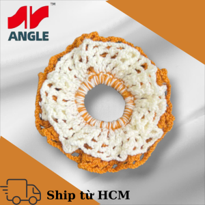 Buộc tóc bằng len hai tầng dễ thương họa tiết lưới cá - Ship từ HCM