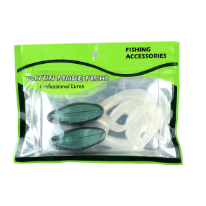 2 cái silicon mềm Mồi câu cá nhân tạo swimbait đuôi kép nổi ếch mồi cho câu cá ngoài trời dễ sử dụng