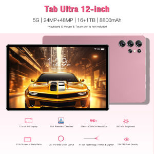 【CAN COD+READY】Android Tablet Tab Ultra 12Inch 4G 5G WiFi Network 10core Snapdragon 8 gen2 Dual SIM SD Card Suitable For Android 13 Computer System Smart Tablets 16GB RAM + 1TB ROM Memory Dual 24MP 48MP Camera 1440*3200 Game Board 8800mah battery