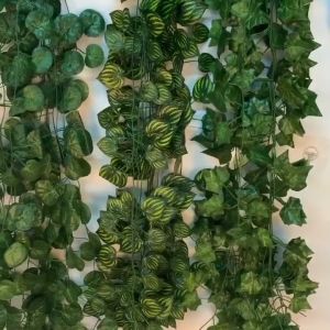 1~5pc/set 1 M Artificial Ivy Hanging Vine Green Fake Plants Leaves Rattan for Wedding/Party/Room Wall Decoration Christmas Wreath
