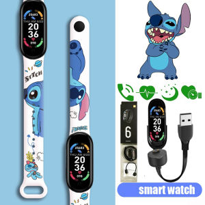 Stitch smartwatch นาฬิกาเคลื่อนไหวสมาร์ทวอทช์บลูทูธซิงโครนัสสิกาข้อมูลโทรศัพท์สำหรับผู้ชายและผู้หญิงนักเรียน