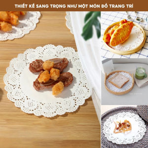 [HCM] Tập 150 tờ giấy thấm dầu ăn hút dầu mỡ họa tiết hoa văn đục lỗ 11.4/14/16.5/19/21.6cm-Hesede