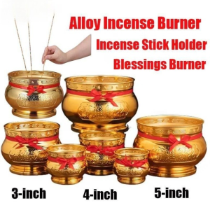 Buddhist Offering Basin Incense Furnace Decorative Temple Supply Exquisite Home Desktop Ornament
