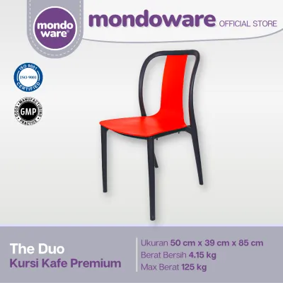 Kursi Kafe Resto Teras Premium - Desain Classic Minimalist - Mondoware Plastik R174 Duo Chair