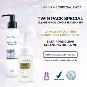 [DOUBLE CLEANSING] Ginza Cleansing Oil  Silky Pore X Ginza Mousse Cleanser