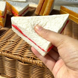 WARM STOP Slow Rising Simulation Sandwich Squishy Toy Soft Elastic Prank Decoration Sensory Fidget Bread Children Adult Realistic Sandwich Squeeze Toy Birthday Gift