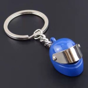 NOBLELUX Zinc Alloy Motorcycle Helmet Keychain Mini 3D Car Key Ring Solid Color Backpack Key Pendant Men Ornament Gift
