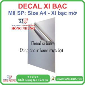 [In Laser] Xấp 50 Tờ Decal Xi bạc bóng / mờ khổ A4 - Giúp Bạn In Ấn Tem Nhãn sắc nét và chuyên nghiệp