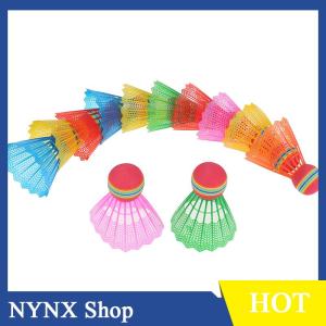 [NYNX] 12 PCS Badminton EVA Rainbow Ball Head Nylon Badminton Feathers For Game