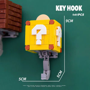[Ready Stock] Question Mark Block Mini Building Brick Key Holder Storage Box Desk Organizer Keychain Display Gamer Collectible Gift