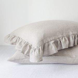 100% Linen Ruffled Pillow Sham Shabby Chic Pillowcase Farmhouse Country Elegant Vintage Decorative 1 Piece Customizable2026