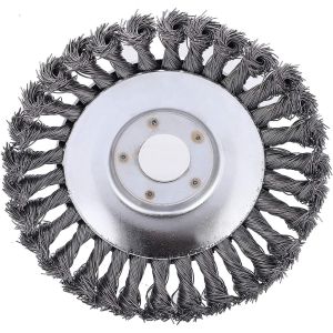 Steel Wire Wheel Garden Weed Brush Lawn Mower Grass Eater Trimmer Brush Cutter Tools Garden Grass Trimmer Head Weed Brush