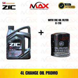 SK-ZIC 4 Liters X7 5W30 For GASOLINE Engine with C-110 Vic Oil Filter Bundle