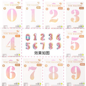 SG 32 Inch Gradient Color Number Foil Balloon for Birthday Party Hanging Decoration