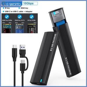 【E-WOITD】 เคส M.2 NVMe pcie ngff SATA dual Protocol SSD 10Gbps เคสฮาร์ดไดรฟ์ภายนอกกล่อง USB Type C รองรับปุ่ม M และ B M
