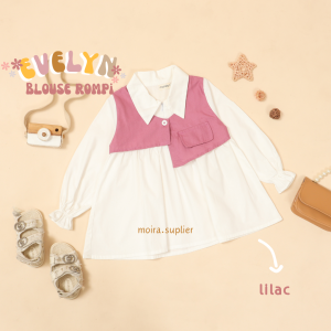 BAJU ANAK ATASAN PEREMPUAN KATUN DAN LINEN EVELYN ATASAN ROMPI