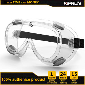 KIPRUN Safety Goggles Anti-Fog Protective Safety Glasses Clear Lens Wide-Vision Adjustable Chemical Splash Eye Protection Soft Lightweight Eyewear