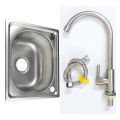 Chậu rửa chén bát đơn chất liệu inox 201, chậu 1 hố kích thước 37x42cm, đã kèm bộ xả thoát nước. 