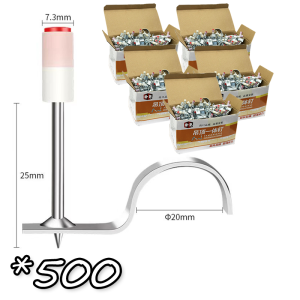 LSWJS ดอกตะปู ตะปูรุ่นมีรูแขวน ตะปูยึดท่อ 25มม ใช้คู่กับเครื่องยิงดอกตะปูแรงดันสูง Hit Hot ตะปูเครื่องยิงดอกตะปูแรงดันสูง 100/200/300/400/500 ชิ้น/ซอง