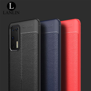 LANLIN For Huawei P40 Pro / P40 Phone Case Luxury Ultra Slim Leather Pattern Soft TPU Rubber Phone Case Shockproof Protective Bumper Casing Back Cover For Huawei P40 Pro Case