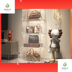 Transparent Bag Organiser Box Handbag Storage Box Dustproof Display Box Cabinet